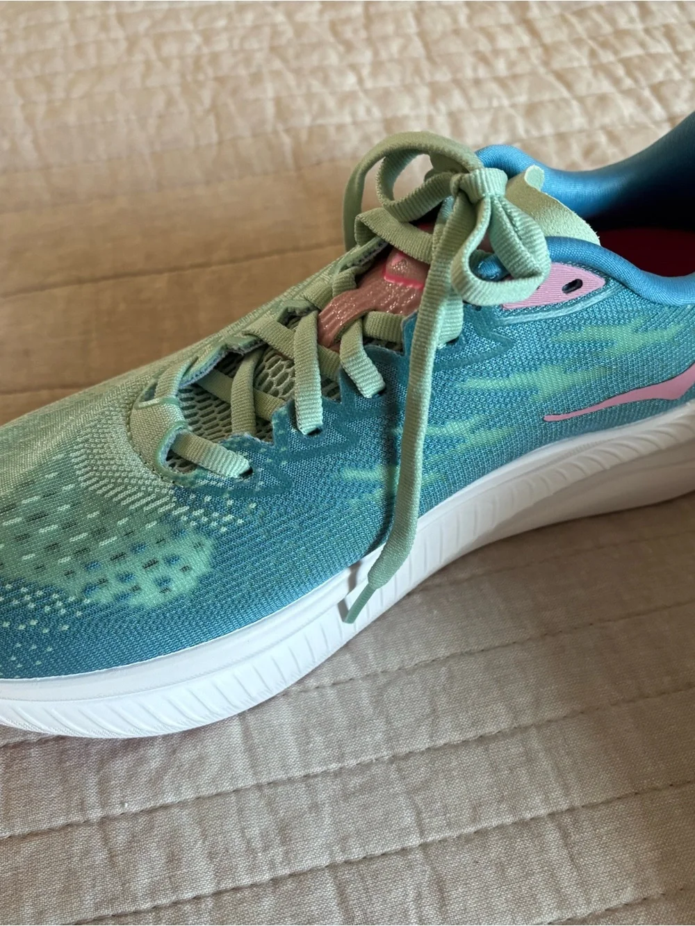 Women’s Hoka Mint Green and Teal Running Shoes size 8
